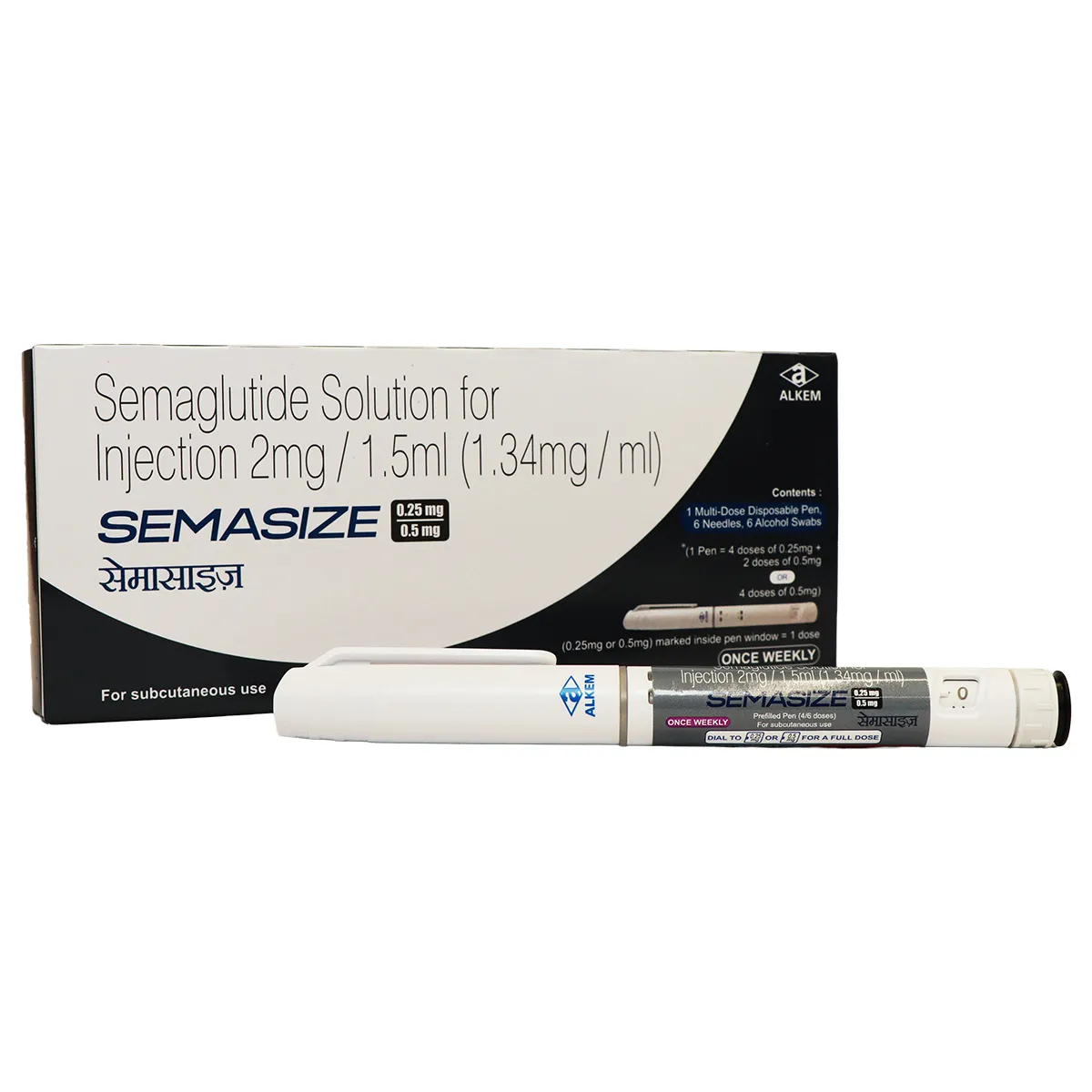 위고비 제네릭 Semasize  plus 0.5mg ,1mg, 1.7mg, 2mg, 2.4mg   1개 (4주분)